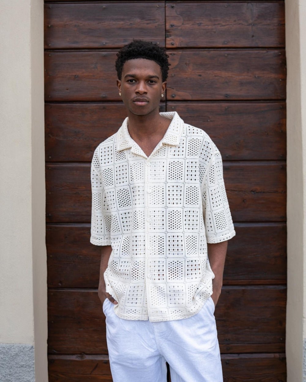 Strikkede skjorte Hvid | Skagen - clothing.dk